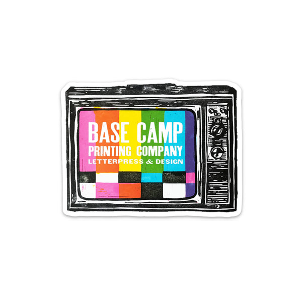 Retro Tvbase Camp Printing Co Sticker 4 X 305 0530