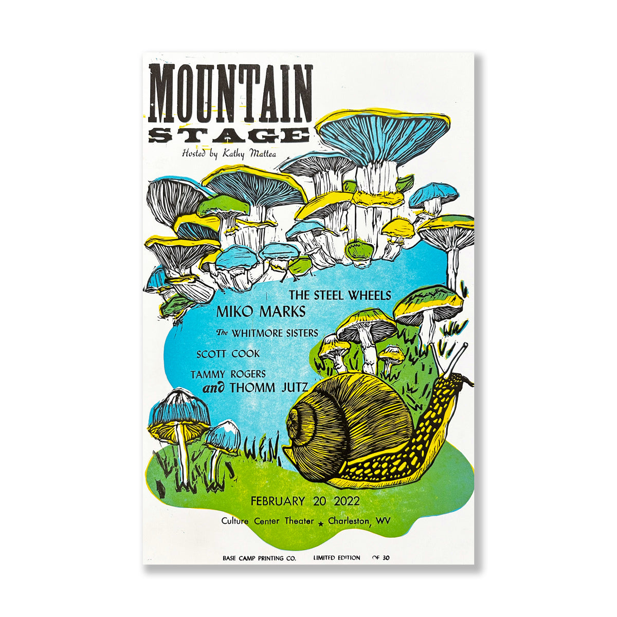 Mountain stage letterpress concert art print