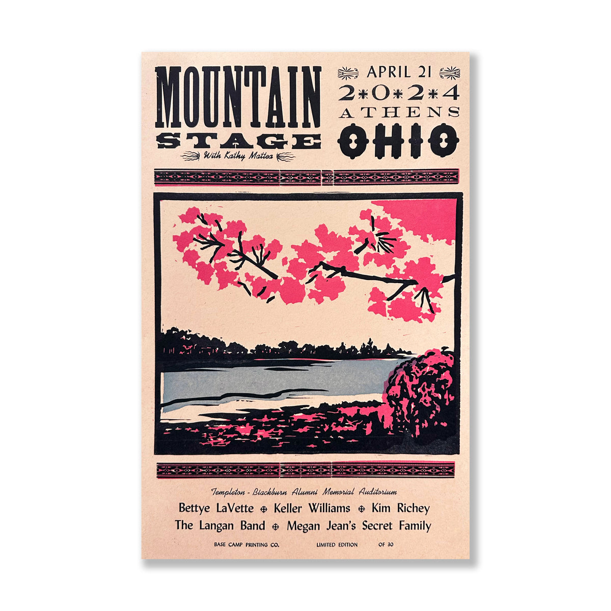 Mountain stage letterpress concert art print