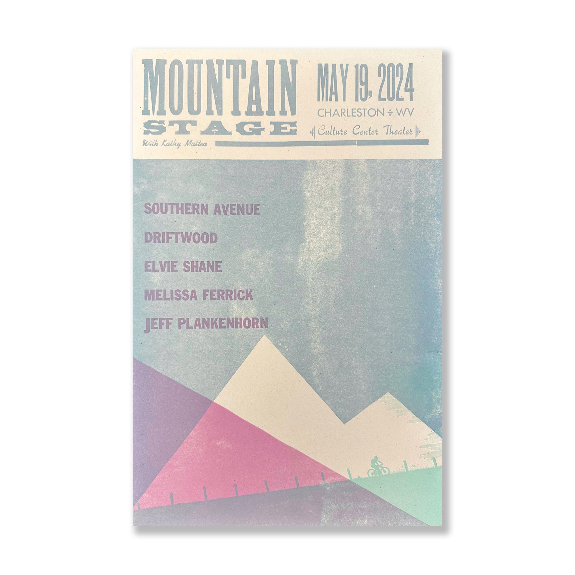 Mountain stage letterpress concert art print