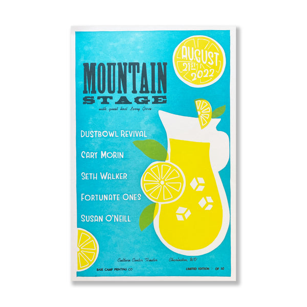 August 21, 2022 Mountain Stage Poster - Base Camp Printing Co.