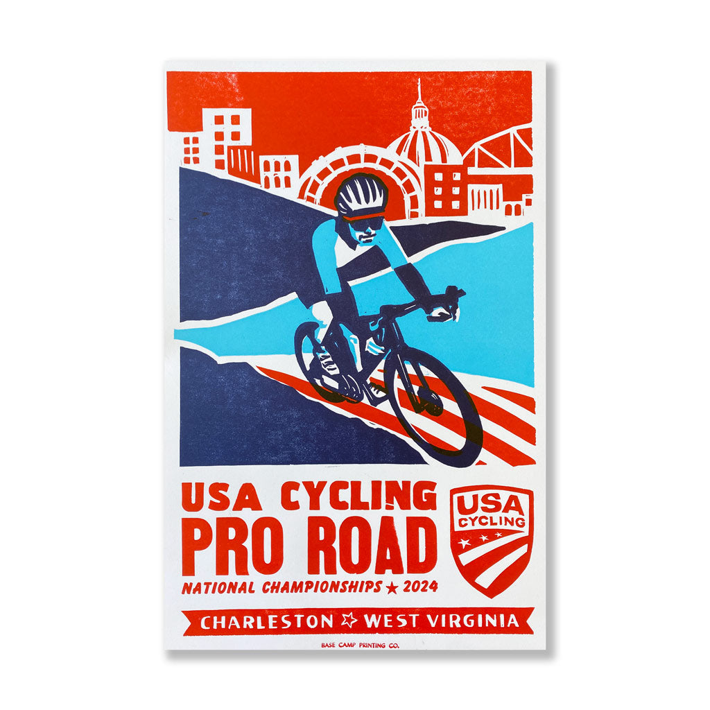 Official Poster, USA Cycling Pro Road Nationals, Charleston WV -  11&quot; x 17&quot;