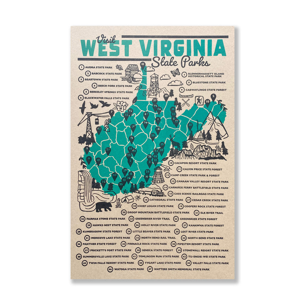 West Virginia State Parks - 11&quot; x 17&quot;